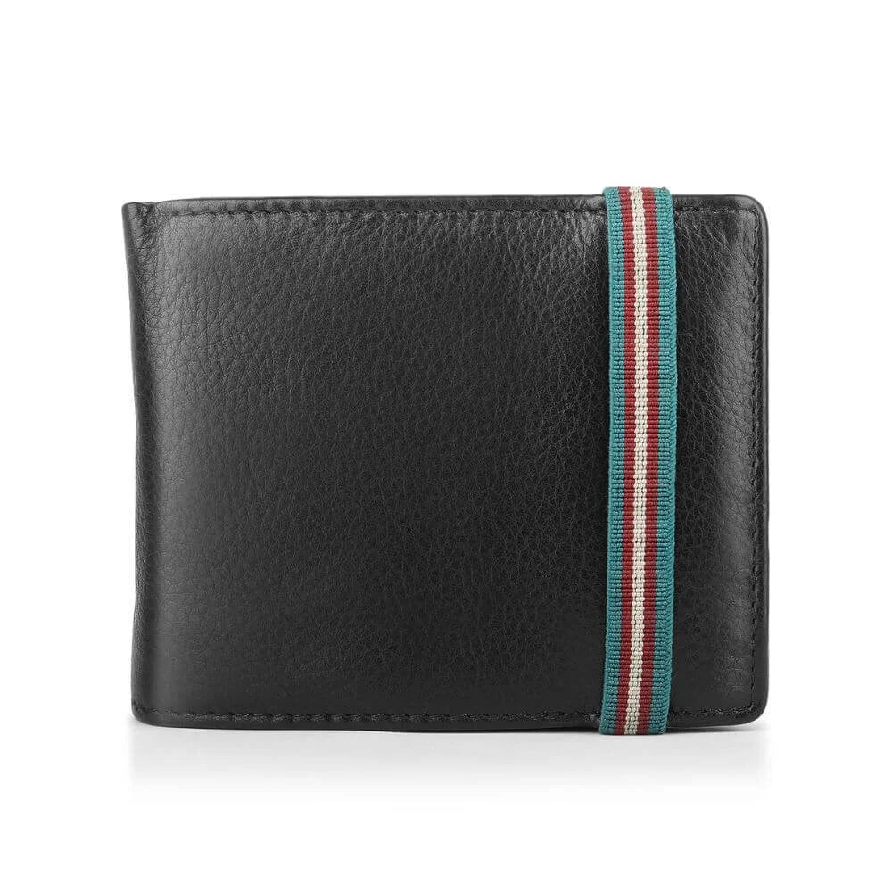 Primehide Leather Trifold Wallet with RFID & Elastic Closure Rowan Hudson