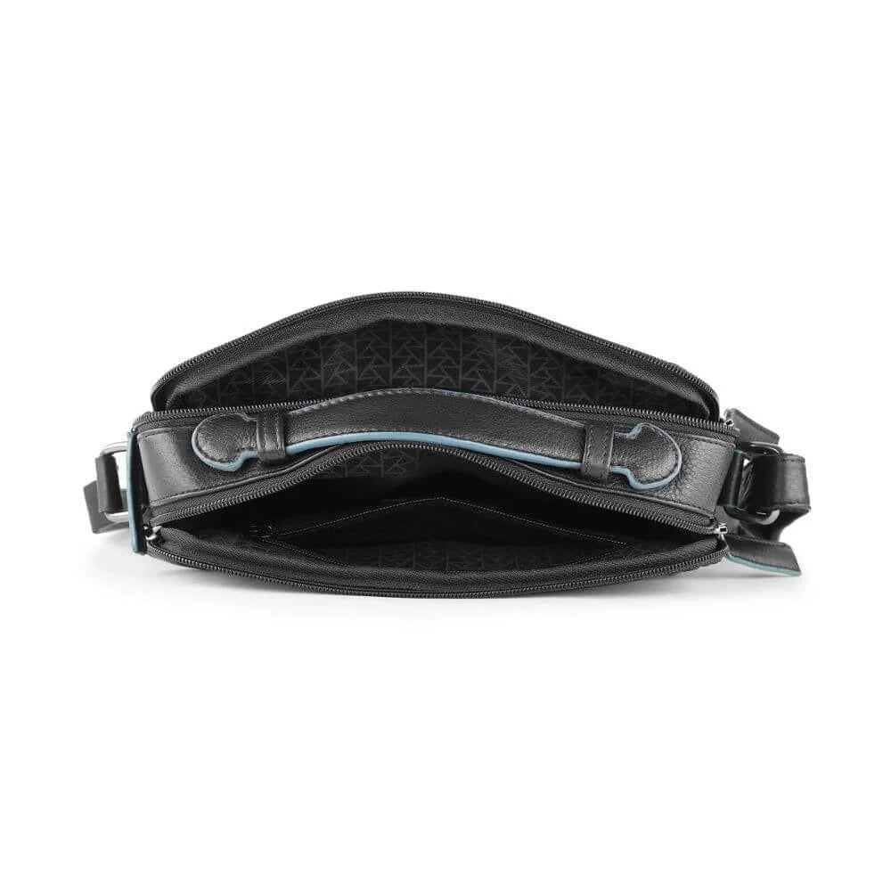 Primehide Leather Crossbody Bag with Top Handle & Twin Zip Compartments Lena Hudson