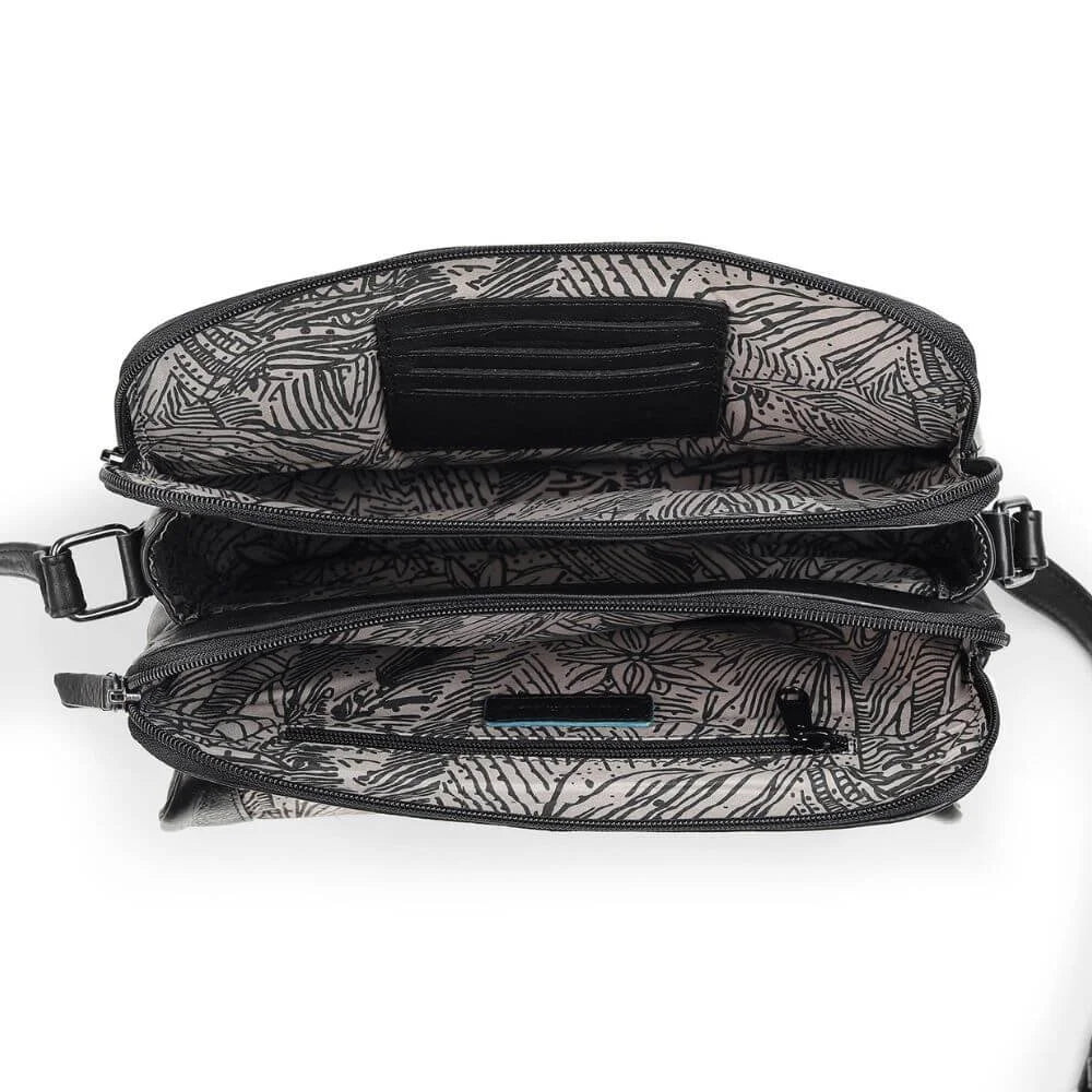 Primehide Leather Crossbody Bag with Buckle Detail Reese Hudson