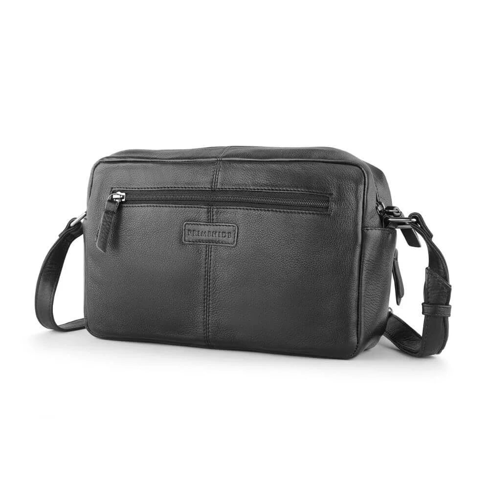 Primehide Leather Handbag with Zip-Top & Crossbody Strap Iris Hudson