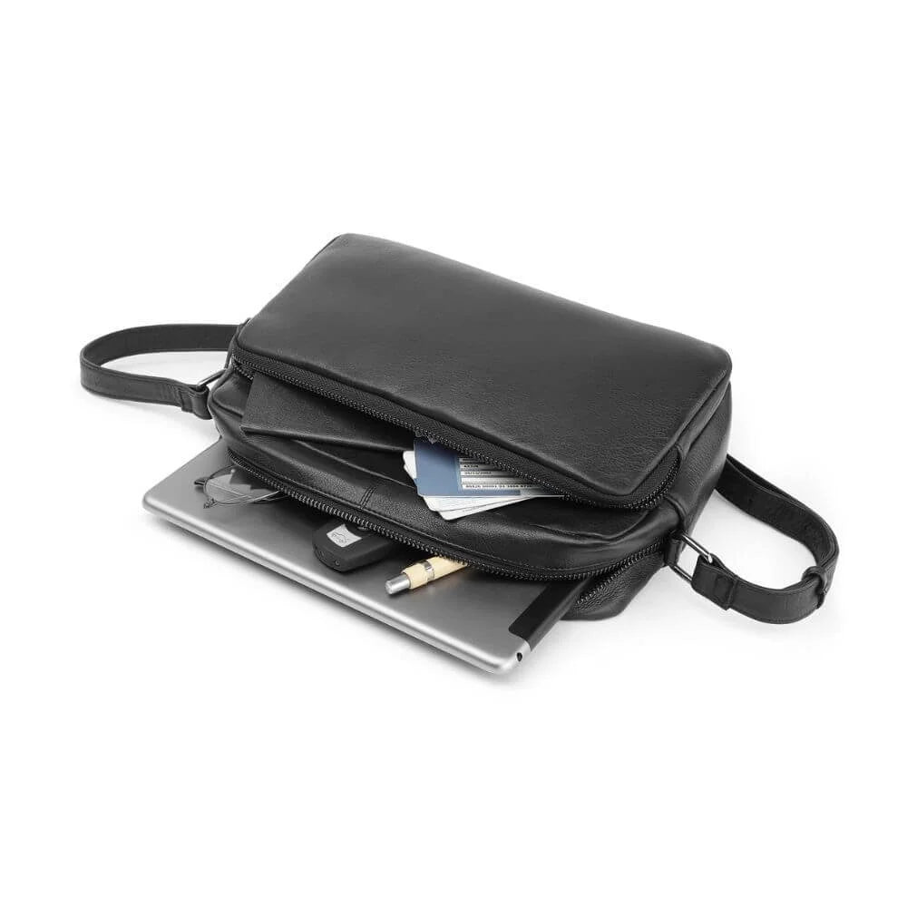 Primehide Leather Handbag with Zip-Top & Crossbody Strap Iris Hudson