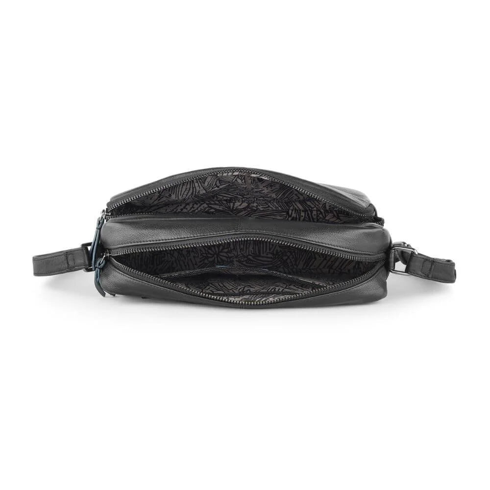 Primehide Leather Handbag with Zip-Top & Crossbody Strap Iris Hudson