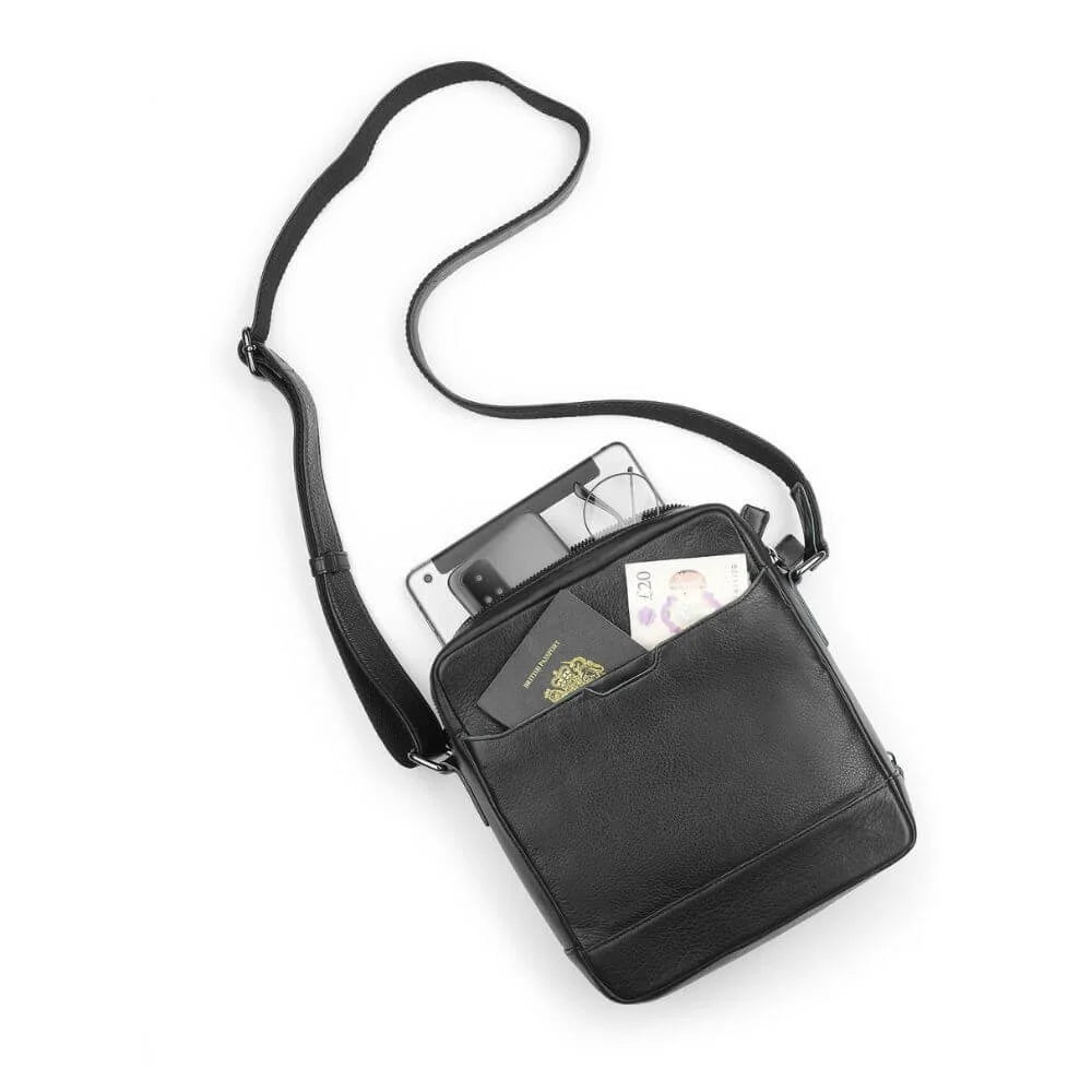 Primehide Leather Messenger Bag for Tablets & Travel Theo Hudson