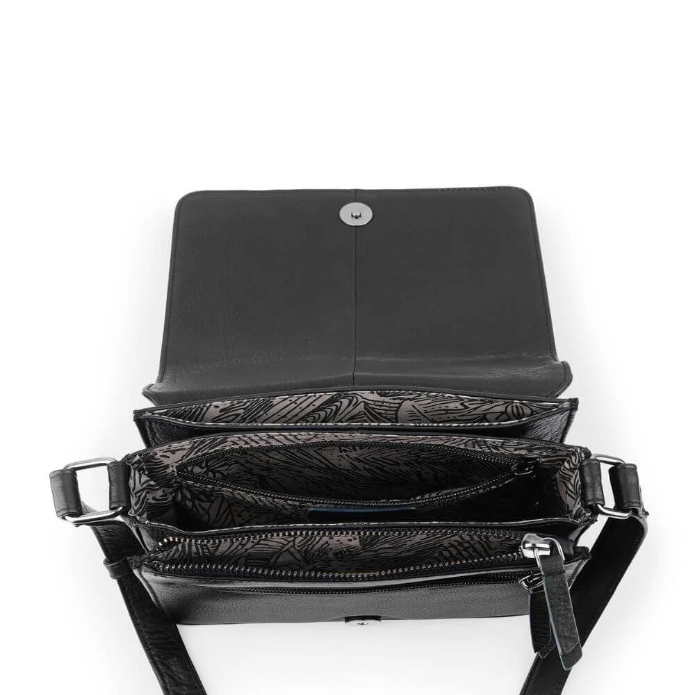 Primehide Leather Shoulder Bag with Multi-Compartments Nina Hudson