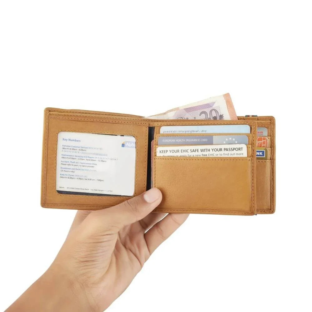 Primehide Leather Trifold Wallet with RFID & Elastic Closure Rowan Hudson