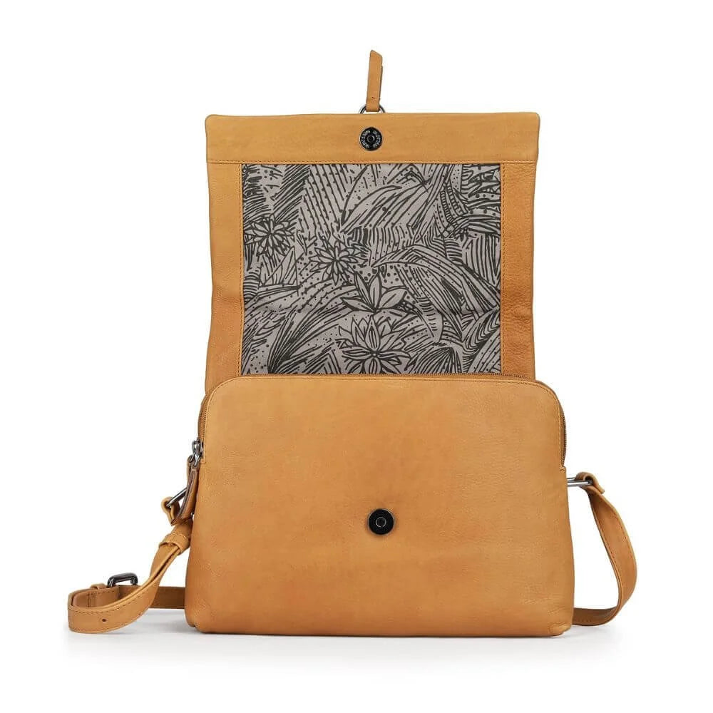 Primehide Leather Crossbody Bag with Buckle Detail Reese Hudson