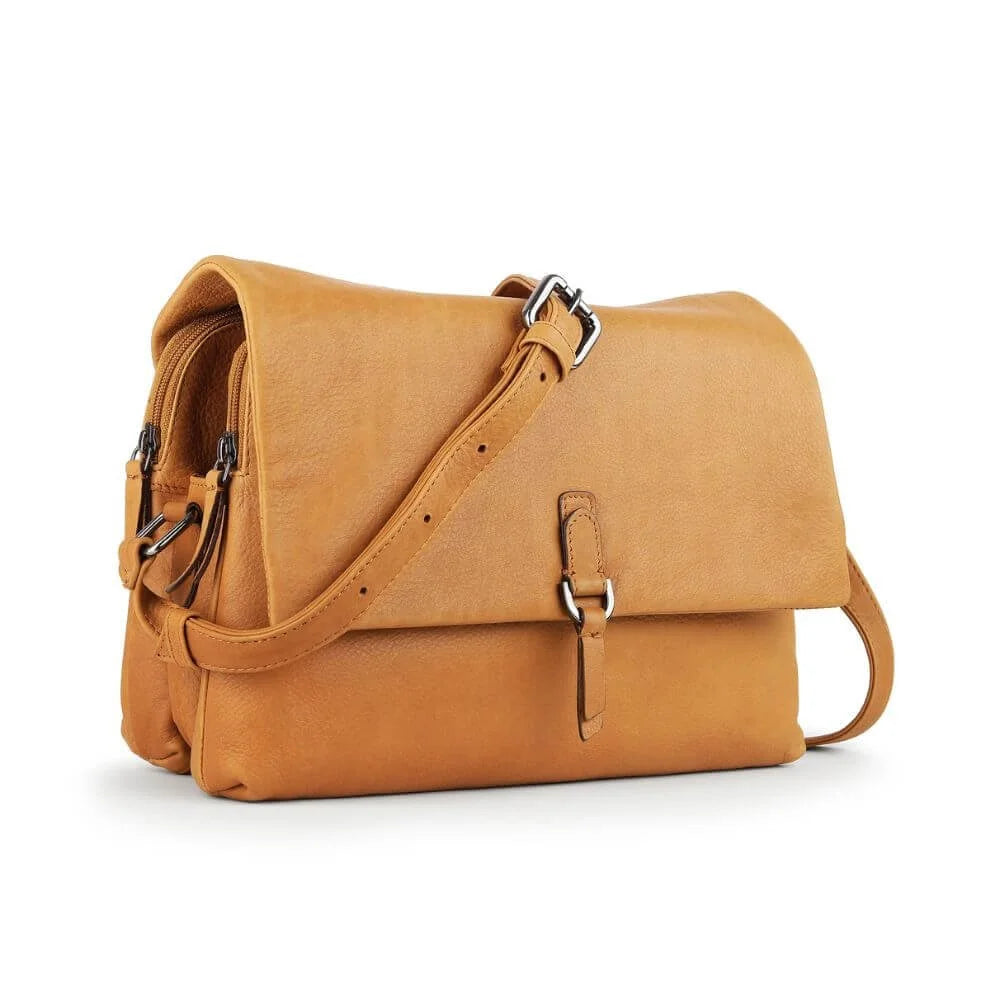 Primehide Leather Crossbody Bag with Buckle Detail Reese Hudson