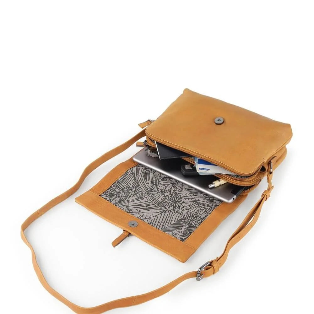 Primehide Leather Crossbody Bag with Buckle Detail Reese Hudson