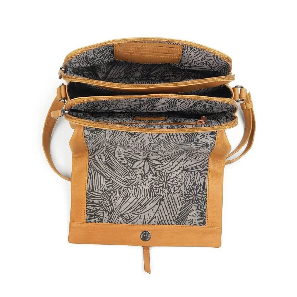 Primehide Leather Crossbody Bag with Buckle Detail Reese Hudson