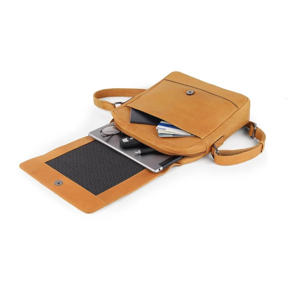 Primehide Leather Messenger Bag for Work & Everyday Miles Hudson