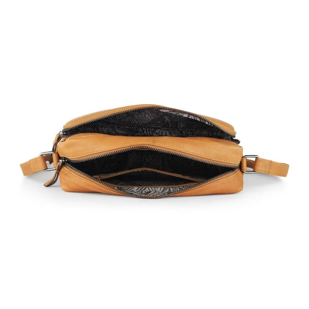 Primehide Leather Handbag with Zip-Top & Crossbody Strap Iris Hudson