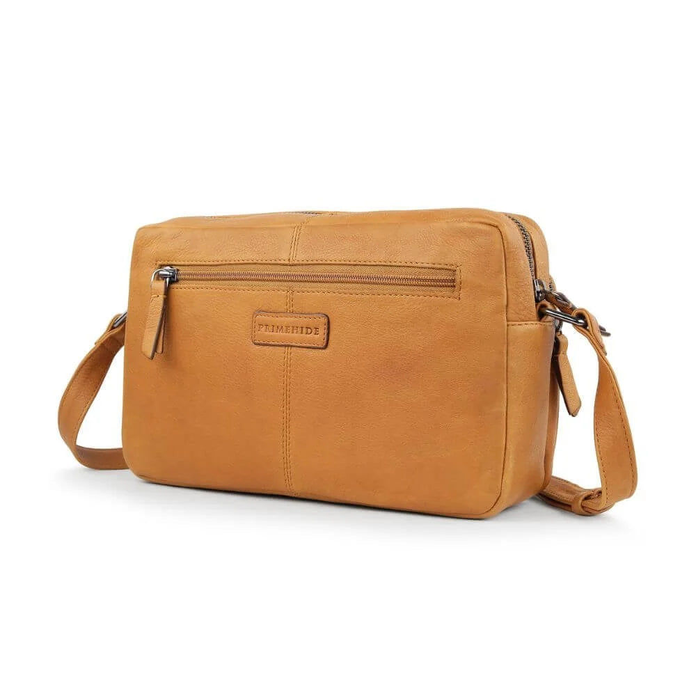Primehide Leather Handbag with Zip-Top & Crossbody Strap Iris Hudson