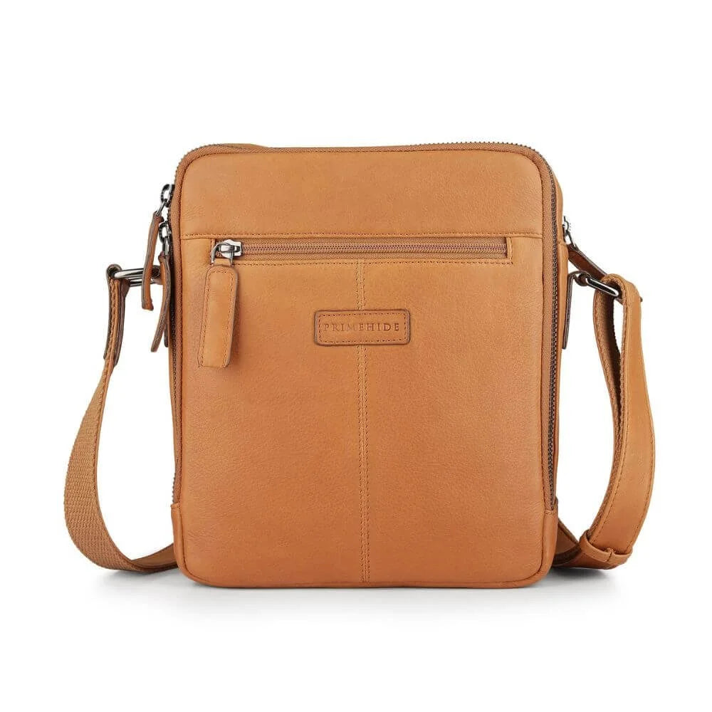 Primehide Leather Messenger Bag for Tablets & Travel Theo Hudson