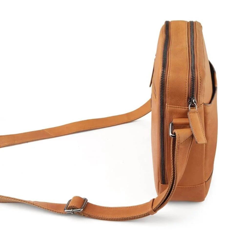 Primehide Leather Messenger Bag for Tablets & Travel Theo Hudson