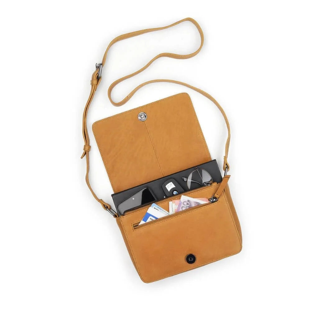 Primehide Leather Shoulder Bag with Multi-Compartments Nina Hudson