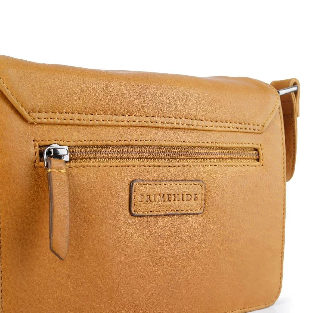 Primehide Leather Shoulder Bag with Multi-Compartments Nina Hudson