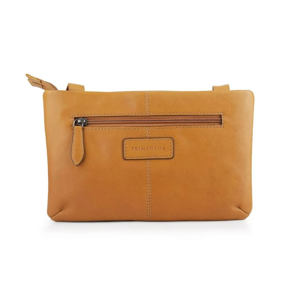 Primehide Leather Crossbody Bag with Triple Compartment Rose Chester