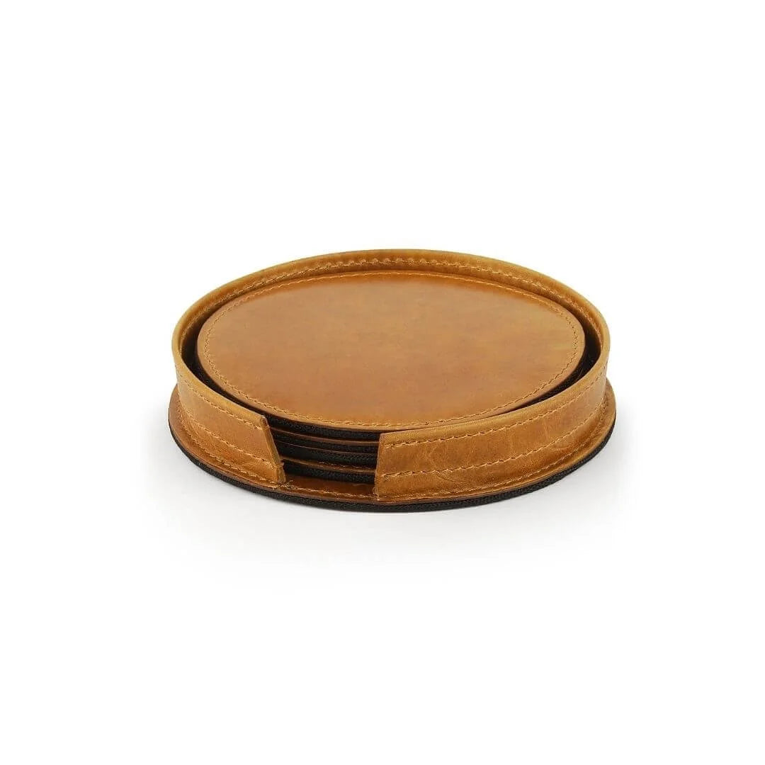 Primehide Leather Coaster Set Of 4 Edmund Mayfair