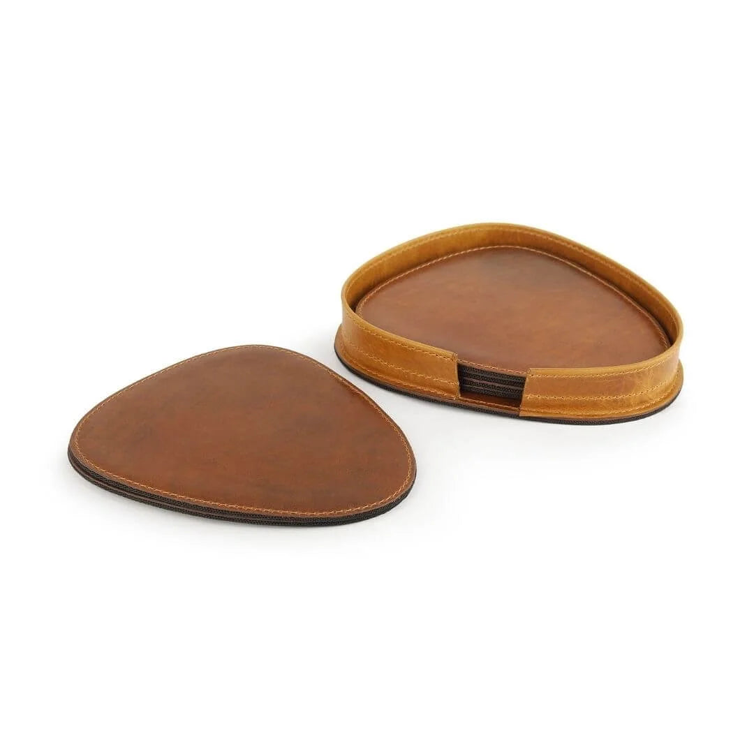 Primehide Leather Coaster Set Of 6 Reginald Mayfair