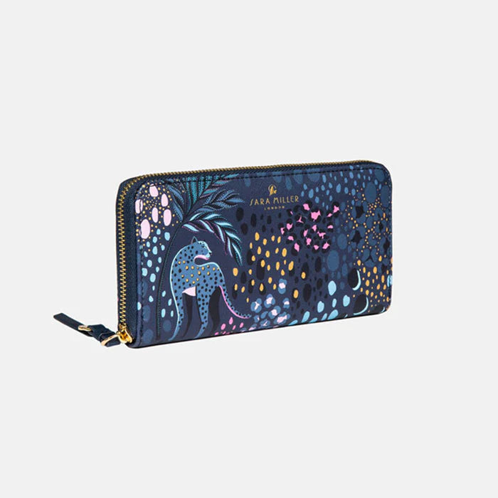 Midnight Leopard Large Zip Purse