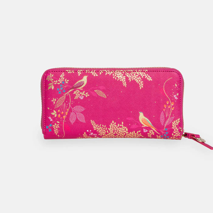 Pink Birds Large Zip Purse