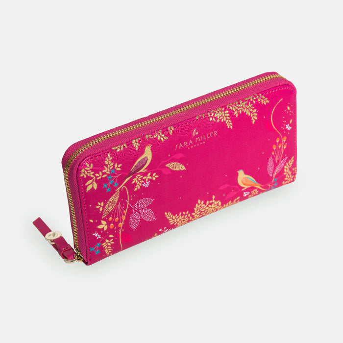 Pink Birds Large Zip Purse