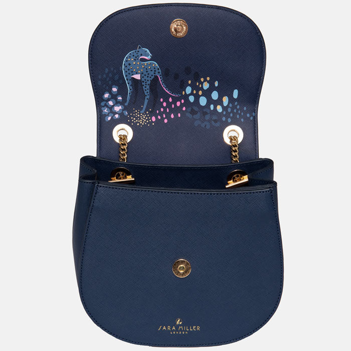 Midnight Leopard Gold Chain Crossbody Bag