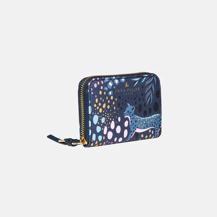 Midnight Leopard Small Zip Purse