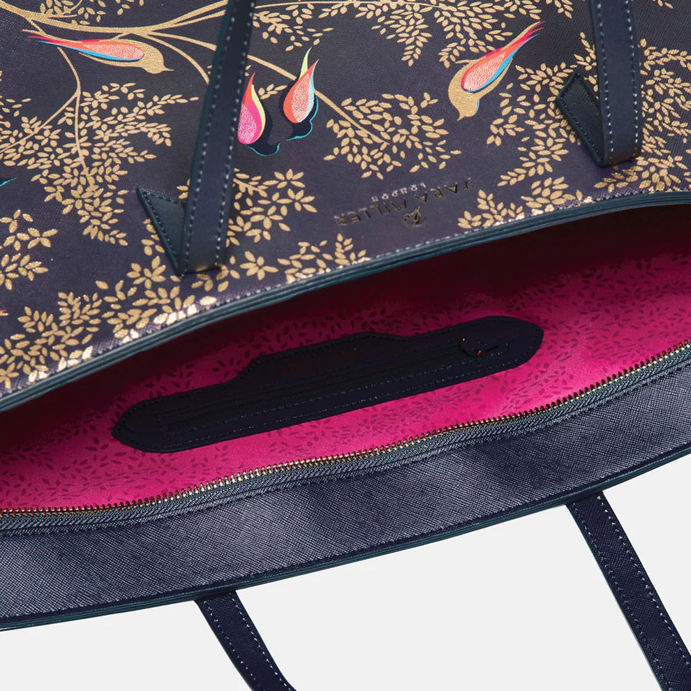 Smokey Blue Birds Tote