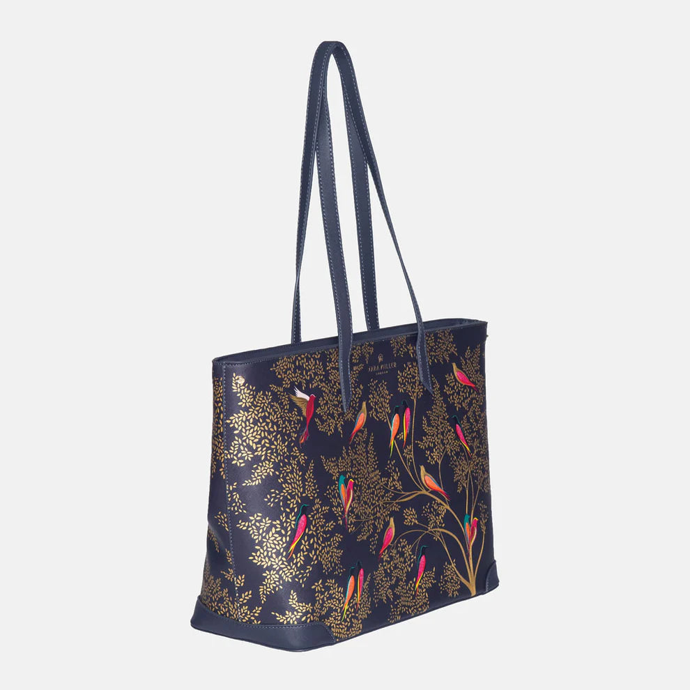 Smokey Blue Birds Tote