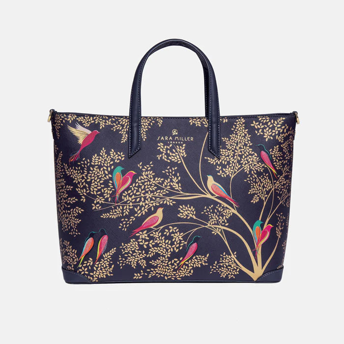 Smokey Blue Birds Tote