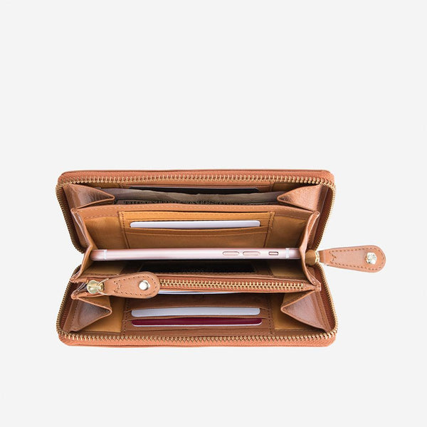 ZIP AROUND PURSE, NATURAL