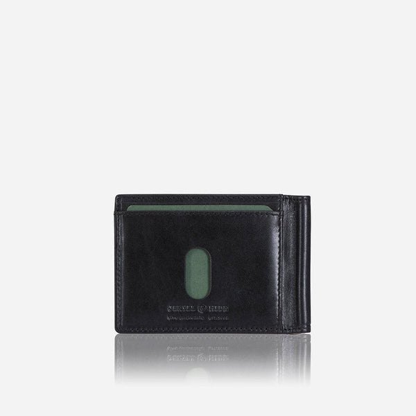 LEATHER MONEY CLIP WALLET, BLACK