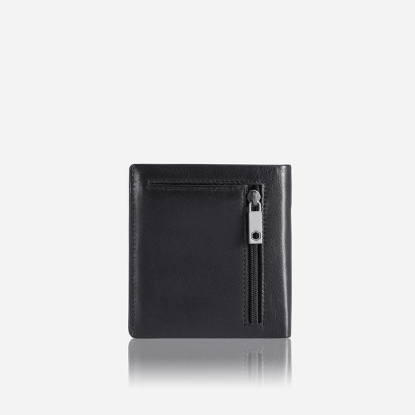 SLIM BIFOLD CARD HOLDER WITH COIN, SOFT BLACK
