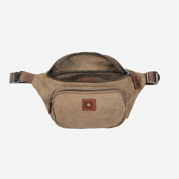 LEATHER CASUAL WAIST BAG, KHAKI | JEKYLL AND HIDE UK