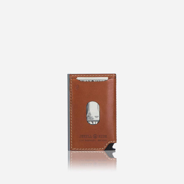 SLIM CARD SLIDE WALLET, TAN
