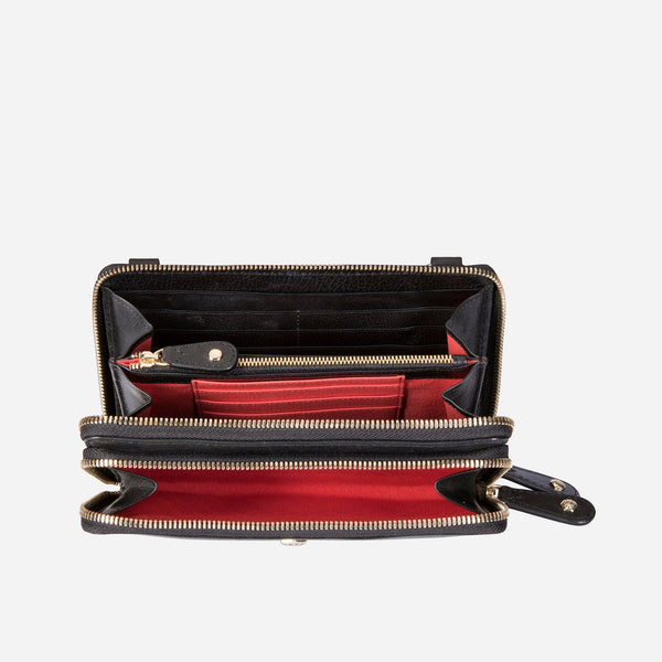 LADIES PURSE WITH DETACHABLE STRAP, BLACK