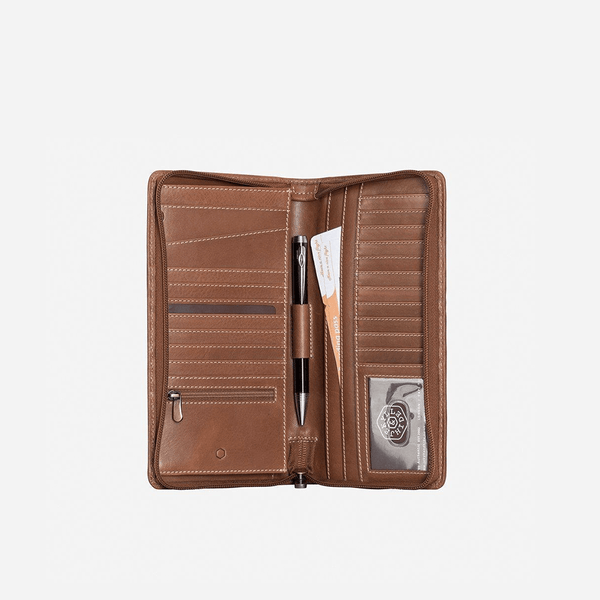 LARGE ZIP-AROUND TRAVEL AND PASSPORT ORGANISER