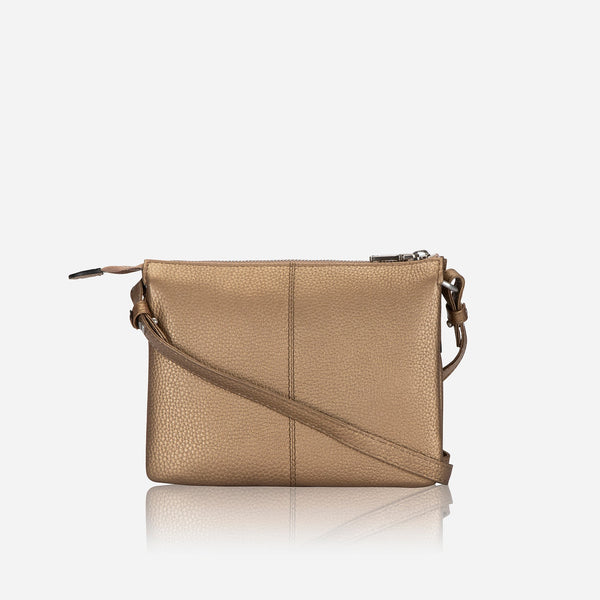 SLIM LADIES LEATHER CROSSBODY, BRONZE
