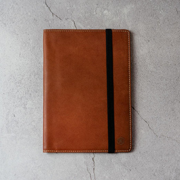 LEATHER A5 NOTEBOOK COVER, CLAY