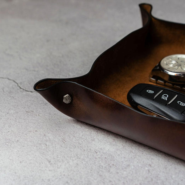LEATHER DESK TRAY, COFFEE