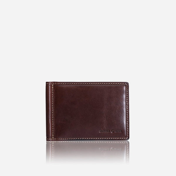 LEATHER MONEY CLIP WALLET, COFFEE
