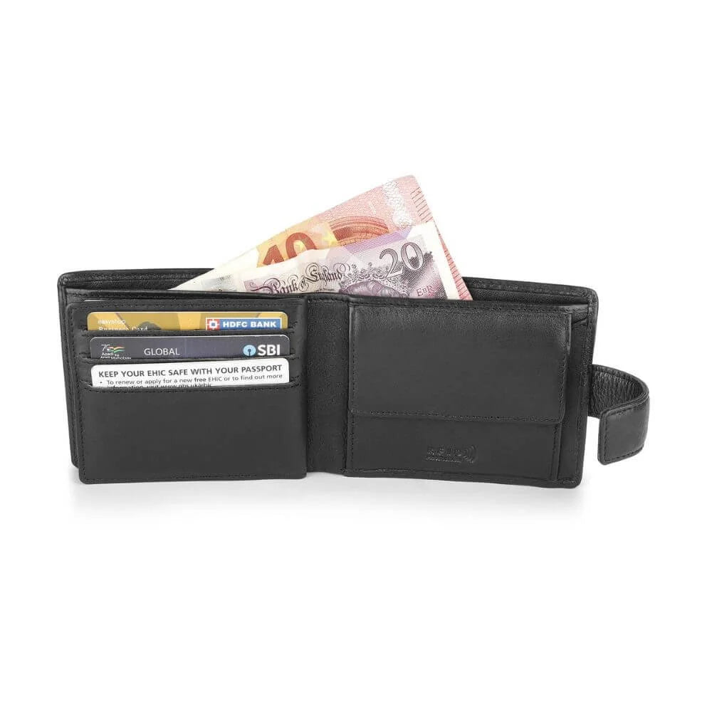 Primehide Leather Bifold Wallet with Coin Pocket & RFID Harris Hudson
