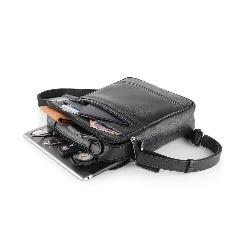 Primehide Leather Crossbody Bag with Top Handle & Twin Zip Compartments Lena Hudson