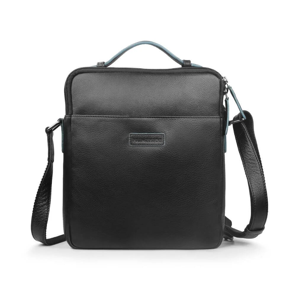 Primehide Leather Crossbody Bag with Top Handle & Twin Zip Compartments Lena Hudson