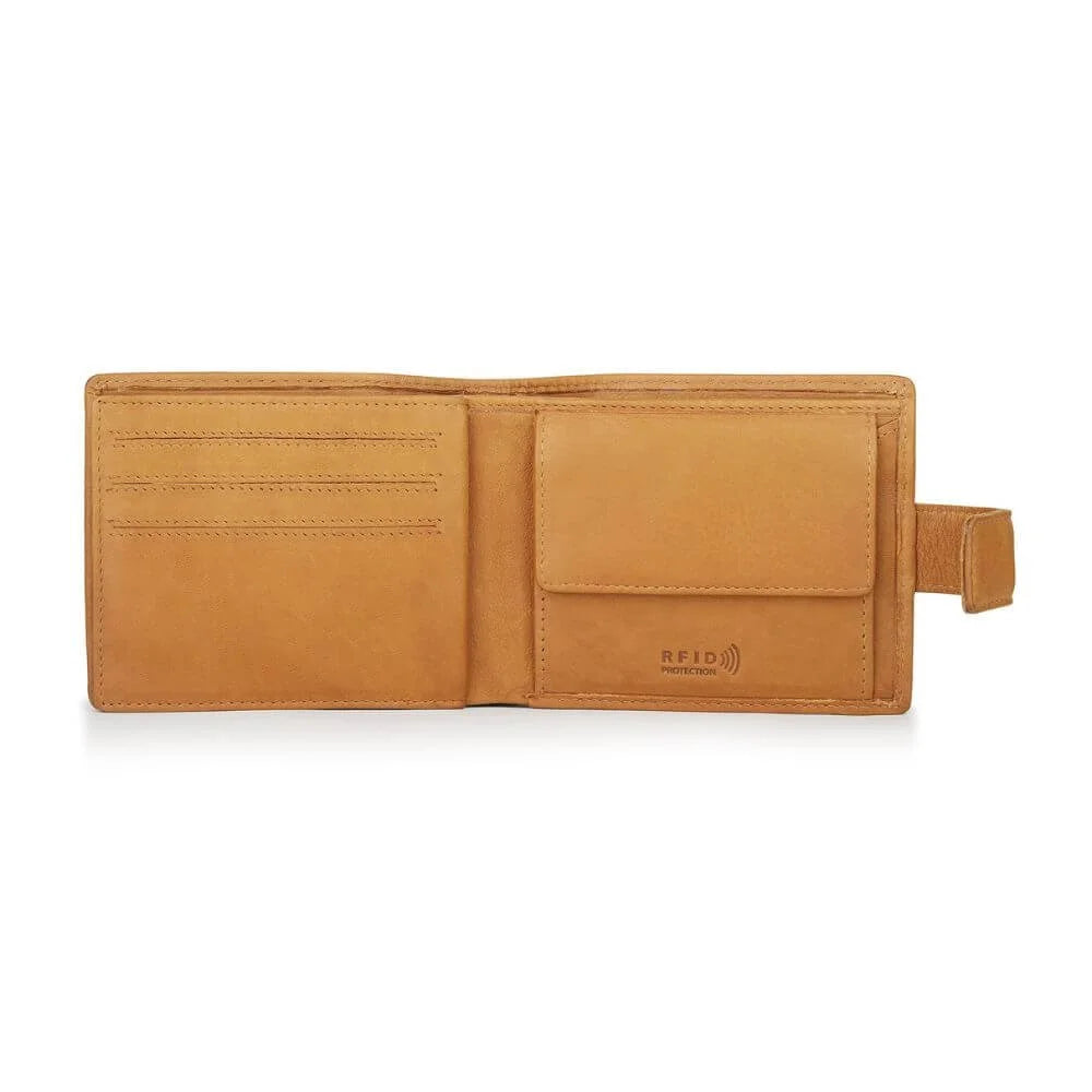 Primehide Leather Bifold Wallet with Coin Pocket & RFID Harris Hudson