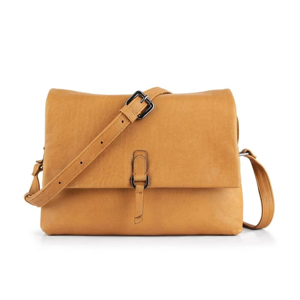 Primehide Leather Crossbody Bag with Buckle Detail Reese Hudson
