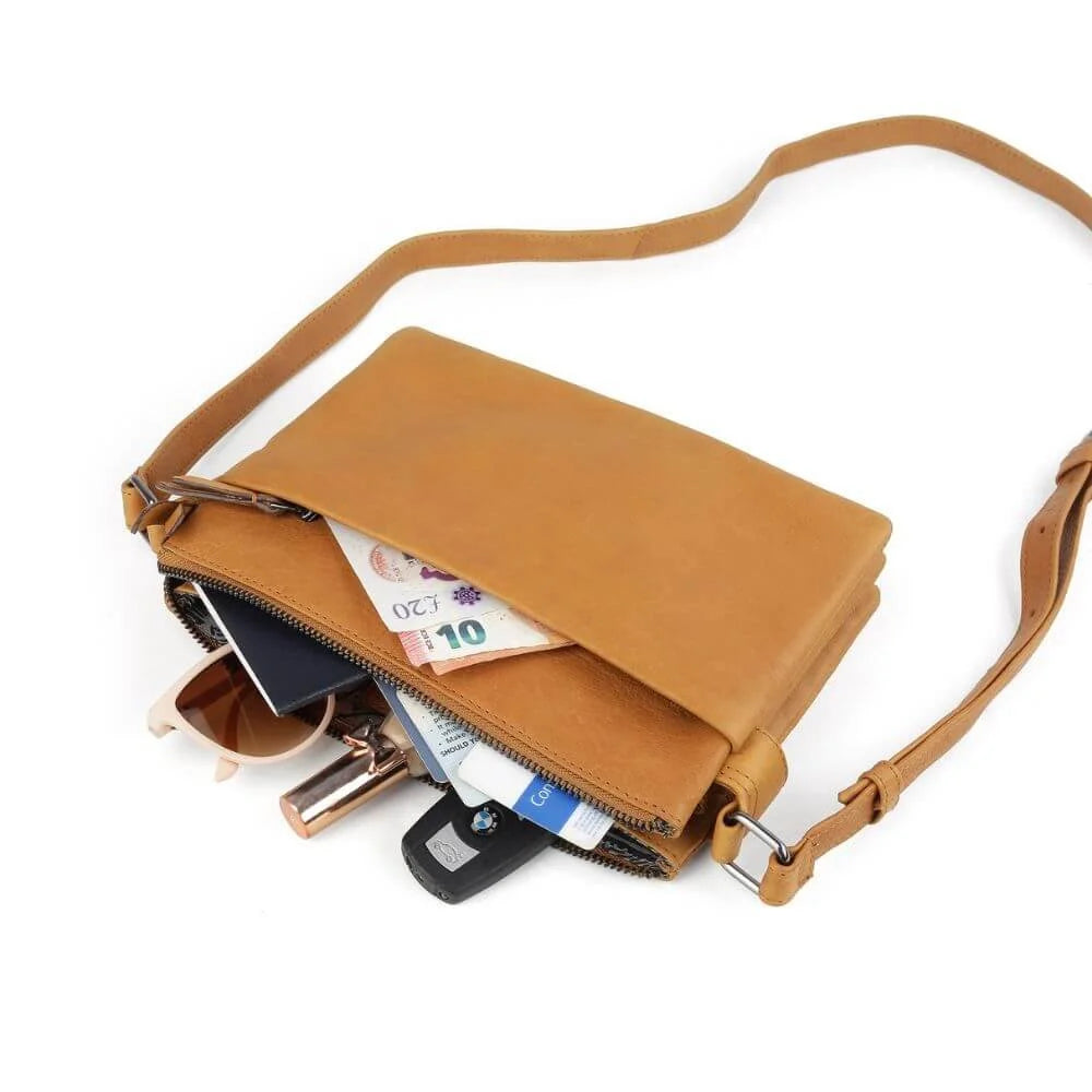Primehide Leather Crossbody Bag with Built-in Wallet Cleo Hudson