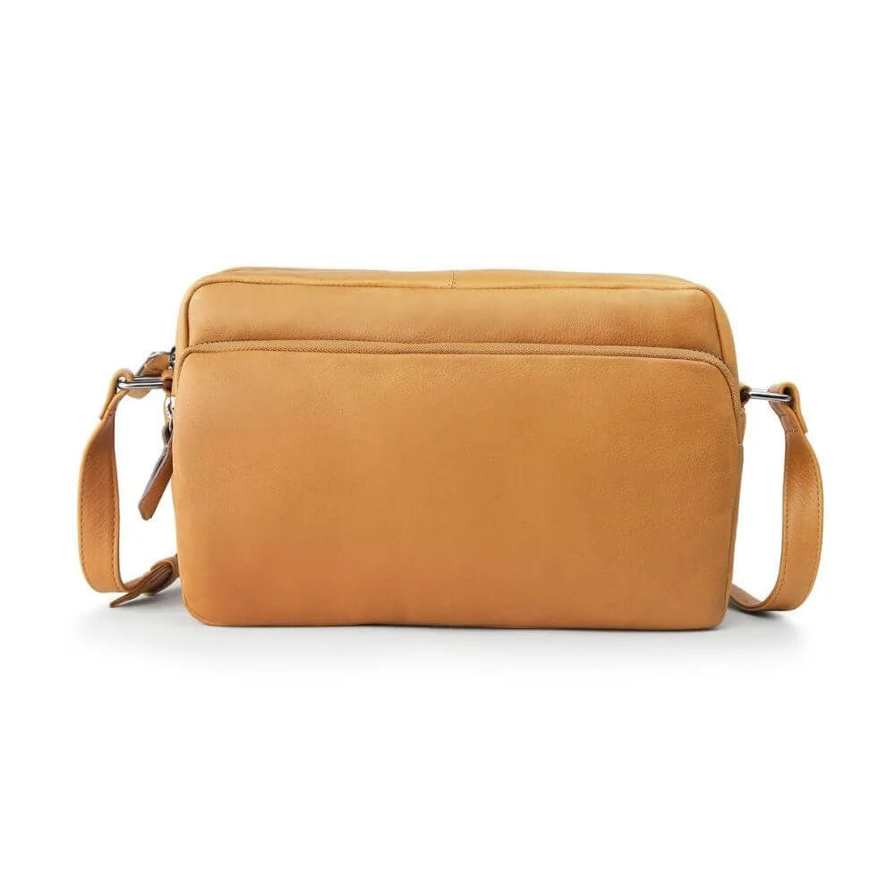Primehide Leather Handbag with Zip-Top & Crossbody Strap Iris Hudson