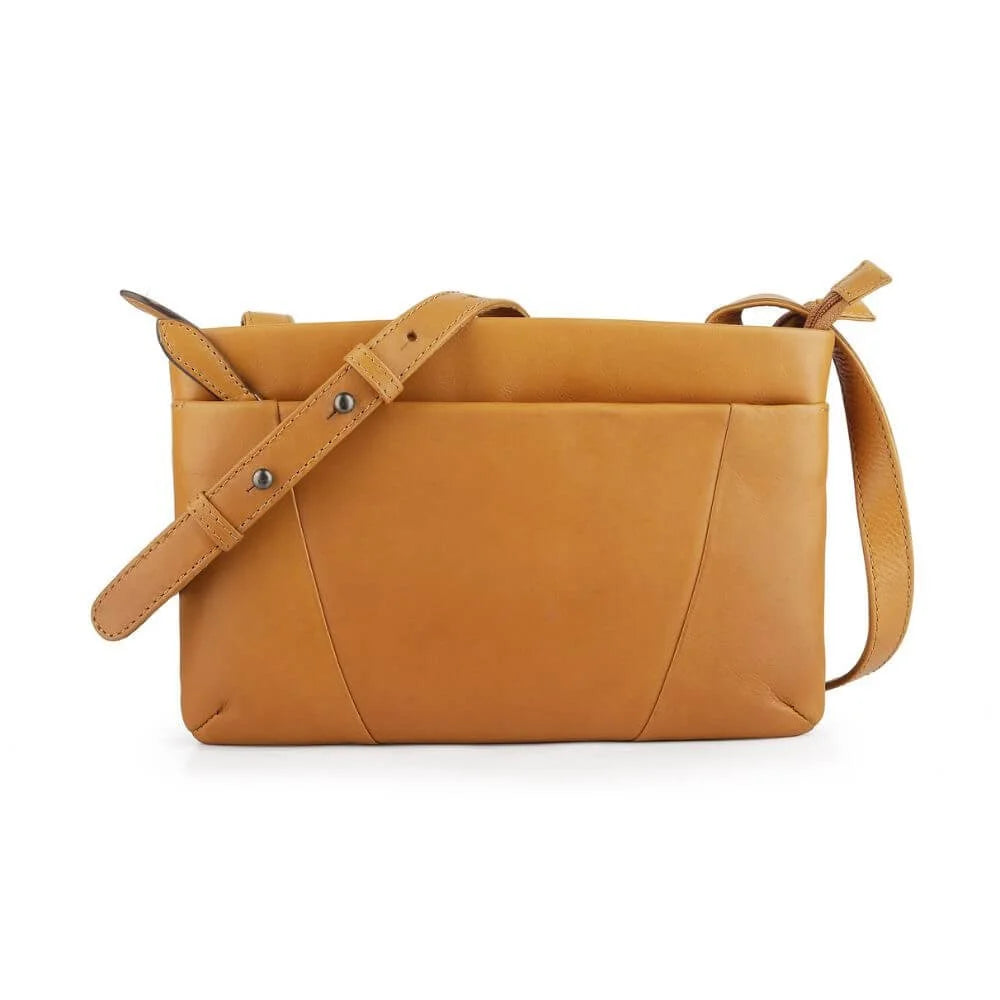 Primehide Leather Crossbody Bag with Triple Compartment Rose Chester